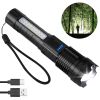 USB Rechargeable LED Flashlight, Waterproof Ultra Bright Tactical Flashlight, Focus Zoomable Outdoor Pocket Flash Light