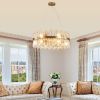 23.6 Inches Luxury Chandeliers Crystal Living Room Bedroom Decorative Lights Simple Modern Dining Room LED Lighting