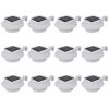 Outdoor Solar Fence Lamps 12 pcs LED White