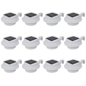 Outdoor Solar Fence Lamps 12 pcs LED White