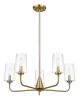 Dazzle Five Lights Chandelier With Clear Seeded Glass -Satin Brass