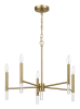 Courtyard Five Light Golden Brass Candle Light Chandelier 24"W × 17.75"H