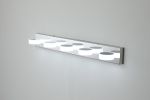 Modern 5-Light LED Vanity Light Fixture - Chrome Finish with Acrylic Light Shades - Energy-Efficient Bathroom Wall Sconce - Dimmable, 37-Inch Length