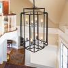 8-Lights Lantern Tiered Pendant Light Fixtures, Industrial Farmhouse Hanging Chandelier for Entryway, Foyer, Living Room, Kitchen Island