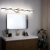 Modern Minimalist Bathroom Vanity Light, LED 6 Bulb Frosted Glass Shades, Wall Mounted Decorative Lighting Fixture