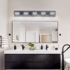 (Same as W134070915/L2004) LED Modern Black Vanity Lights, 5-Lights Acrylic Matte Black Bathroom Vanity Lights Over Mirror