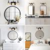 Retro 3-Light Bathroom Vanity Light Fixture - Black Finish with Crystal Glass Shades, Wall Mounted Lighting for Bathroom, Powder Room