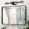 Modern Minimalist Bathroom Vanity Light, LED 4 Bulb Frosted Glass Shades, Wall Mounted Decorative Lighting Fixture