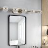 Modern Minimalist Bathroom Vanity Light, LED 6 Bulb Frosted Glass Shades, Wall Mounted Decorative Lighting Fixture