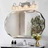 Brushed Nickel Finish Vintage Crystal Vanity Light - Elegant 4-Light Bathroom Mirror Fixture with Clear Glass Shades