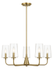 Dazzle Five Lights Chandelier With Clear Seeded Glass -Satin Brass