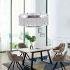 Modern Crystal Chandelier 18.9 Inches Aluminum+Iron Round Ceiling Light Flush Mount Ceiling Light Fixture for kitchen Island Dinning Bedrooms and Hall