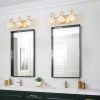 Modern Crystal Bathroom Vanity Light, 3-Light Golden Wall Sconce with Clear Glass Shade, Elegant Wall Mount Lighting for Bathroom, Powder Room