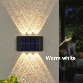 Waterproof Solar Wall Light - 6 LED Outdoor Decorative Lights for Courtyard; Street; Landscape; Garden (Color: Warm light)