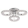 Crystal Chandelier Ceiling Lamp 3Rings Chrome Pendant Light Modern Flush Mount Fixtures for Bedroom Living Dining Room Luminaire