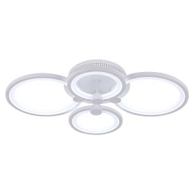 Modern Acrylic Led Chandelier Ceiling Lamp Dimming Plafond Light Fixture Led Chandeliers Lustres For Living room Bedroom Decor (Body Color: 4 Rings, Emitting Color: Cold White)