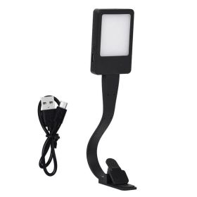 LED Clip On Reading Light 3 Brightness Levels Eye Care Book Lamp Bright LED Clip Lights For Reading In Bed Lightweight Ideal For (Color: black)