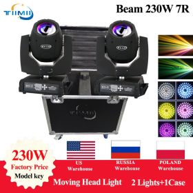 1Flightcase 2Pcs Lyre Beam 230W 7R Moving Head Light with Suitcase Sharpy Beam 7r 230 Stage Light LED Move Head Wash (Color: 2 Lights and 1Case)