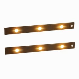 2Pack Rechargeable Cabinet Light Motion Sensor Light Cordless LED Closet Lamp 3 Colors Dimmable Light for Kitchen Cabinet (Length: 40CM, Color: black)
