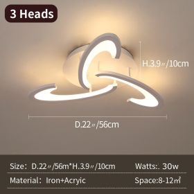 Modern Acrylic Led Chandelier Ceiling Lamp Dimming Plafond Light Fixture Led Chandeliers Lustres For Living room Bedroom Decor (Body Color: A-3 Heads, Emitting Color: Warm White)
