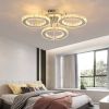 Crystal Chandelier Ceiling Lamp 3Rings Chrome Pendant Light Modern Flush Mount Fixtures for Bedroom Living Dining Room Luminaire